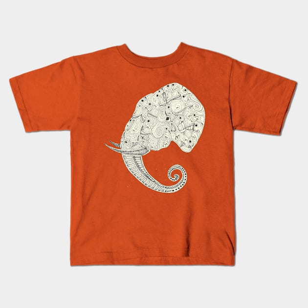 Crowded Elephant Kids T-Shirt by Zenferren